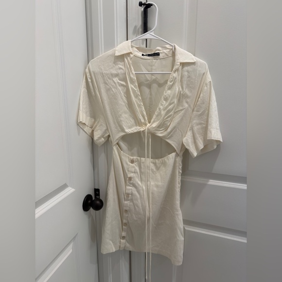 Zara Dresses & Skirts - Zara Cream Cutout Mini Dress